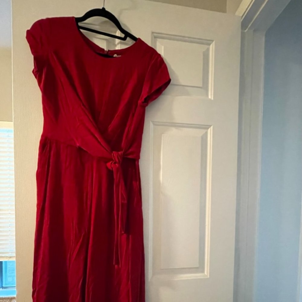 Anthropologie Red Jumpsuit